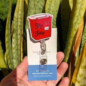 Phlebotomist stay sharp badge reel holder